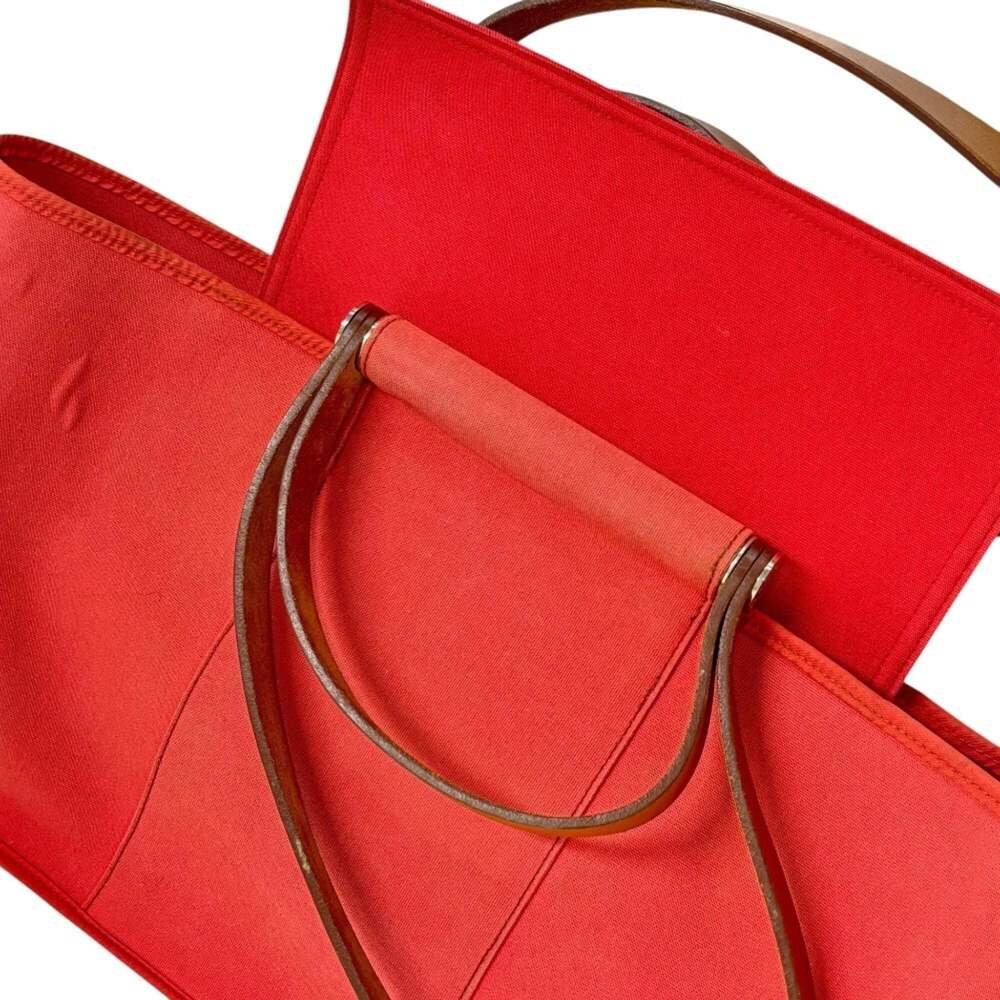 HERMES Cabas Elan 2-way handbag, pink, □N stamp, women's. - Picture 8 of 16